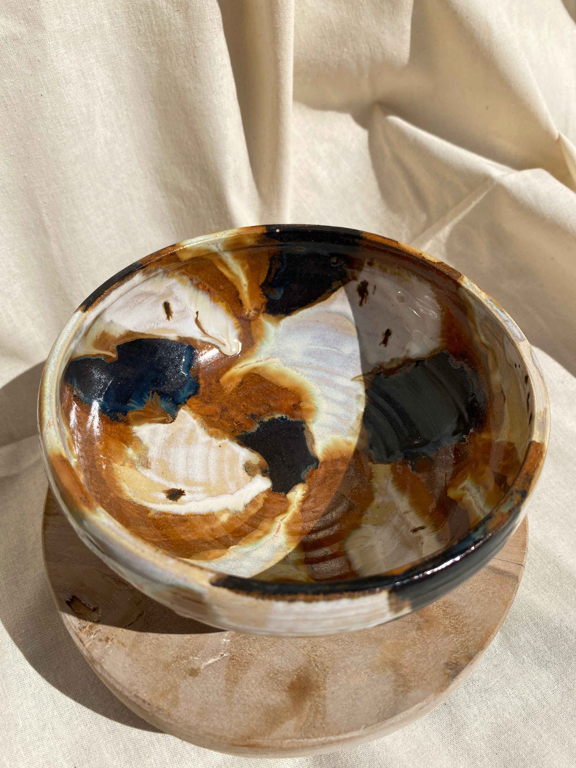medium amber birch bowl