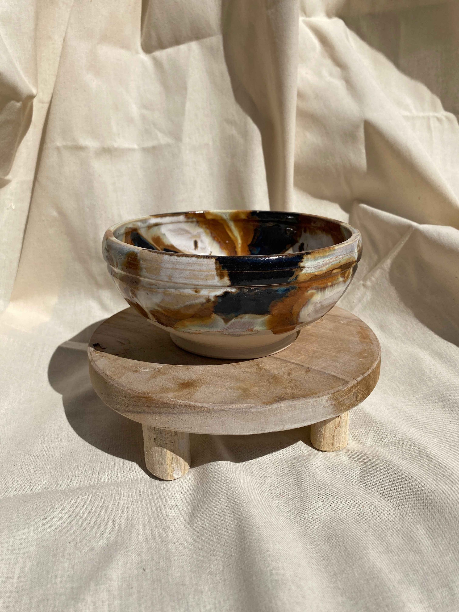 medium amber birch bowl
