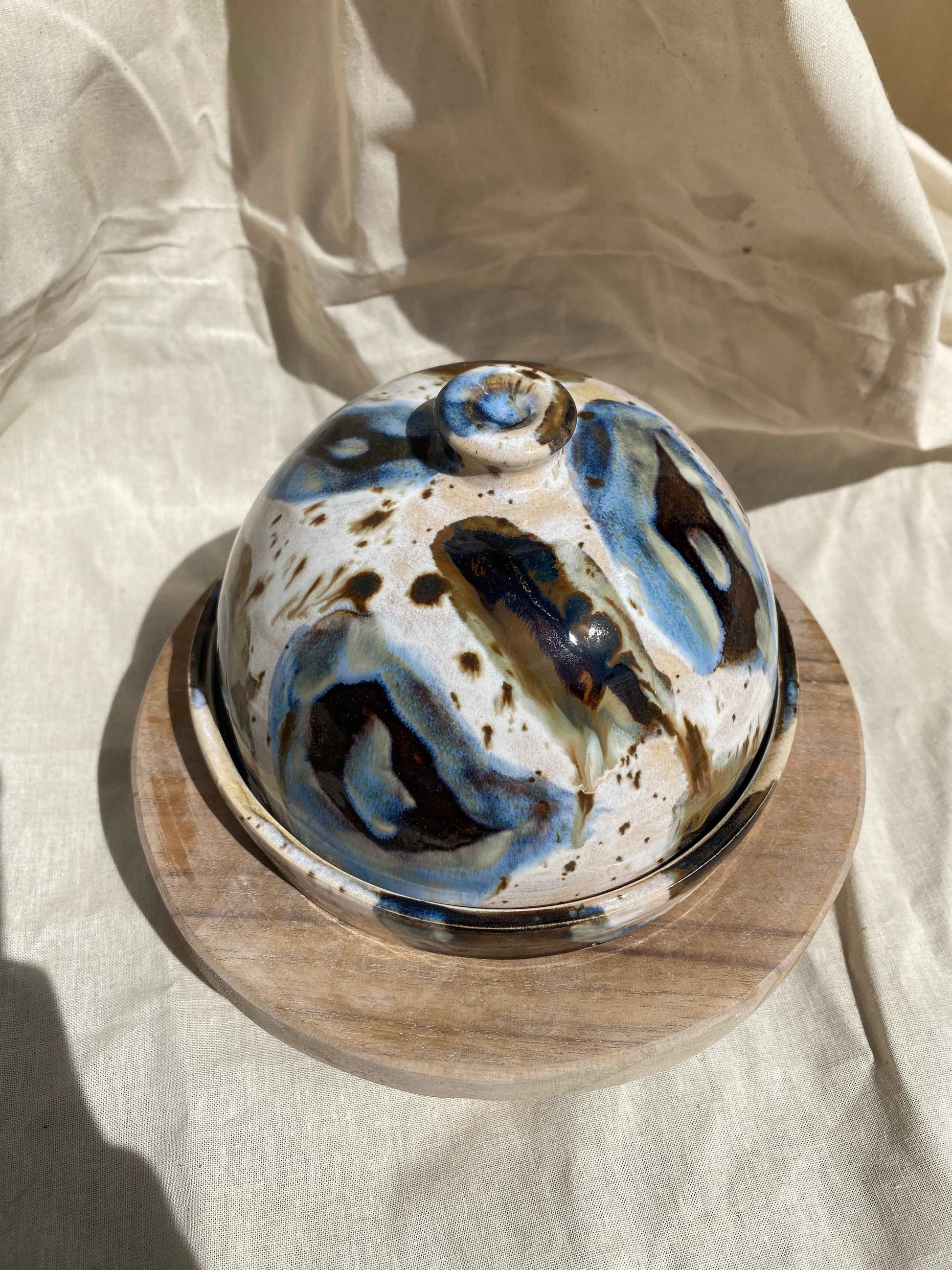 Abstract horizon butter dish
