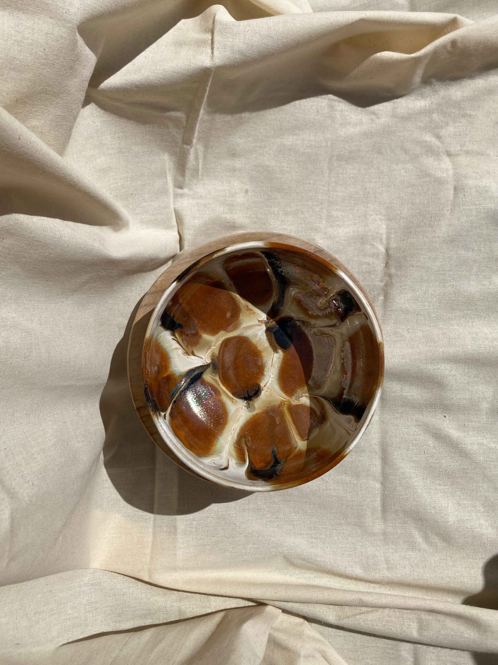medium amber birch bowl