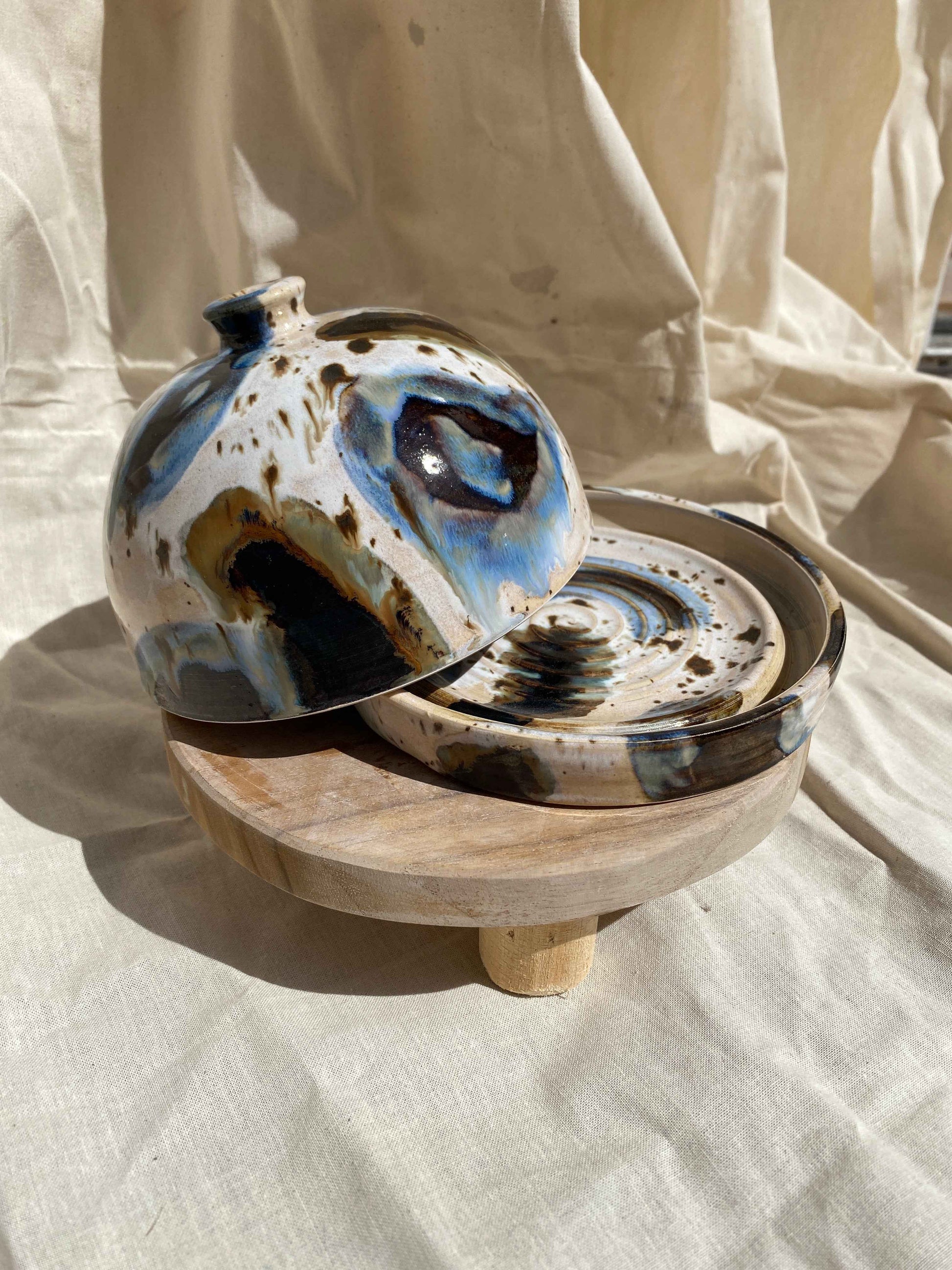 Abstract horizon butter dish