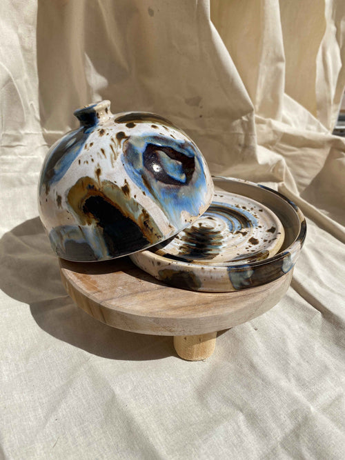 Abstract horizon butter dish