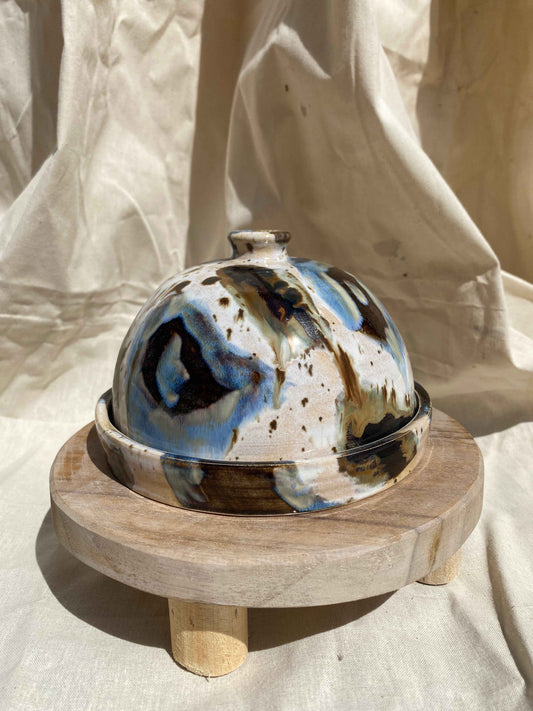 Abstract horizon butter dish