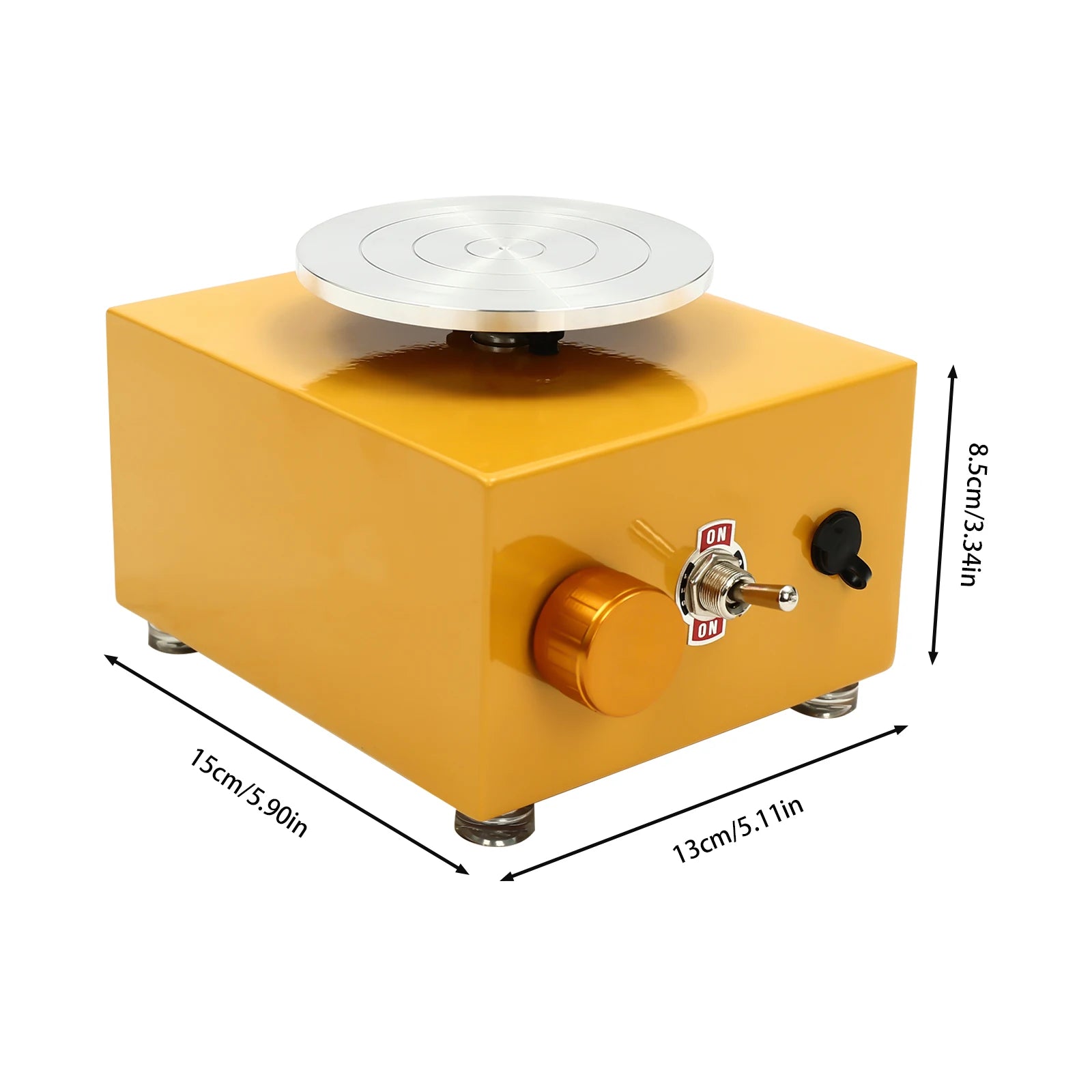 Mini Electric Pottery Wheel Machine 2000 RPM Yellow