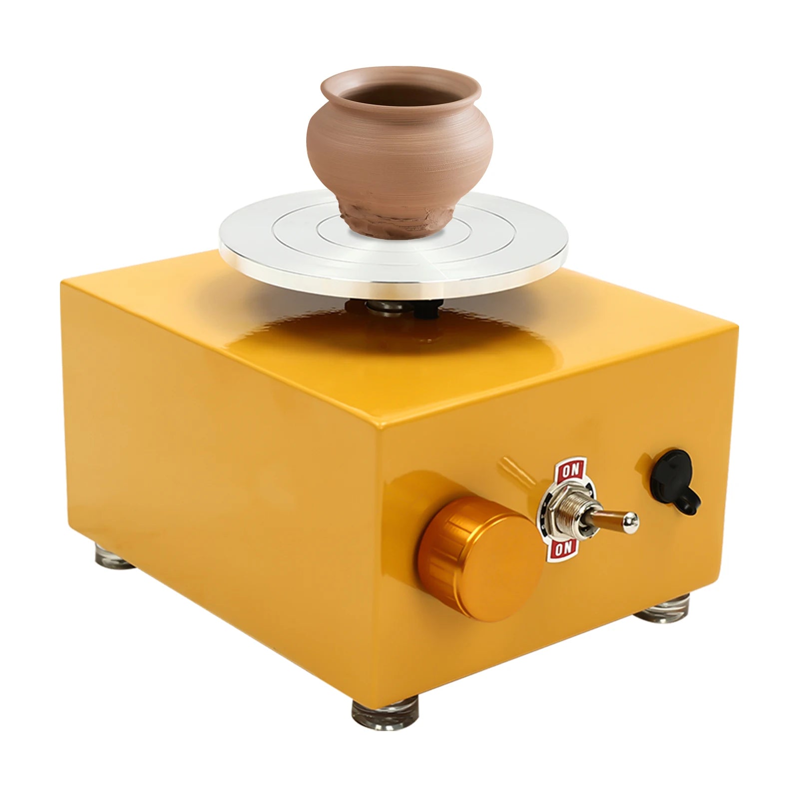 Mini Electric Pottery Wheel Machine 2000 RPM Yellow